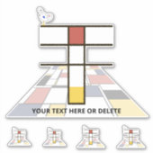 Sticker Sublime néoplasticisme Art Monogramme. Lettre T (Devant)