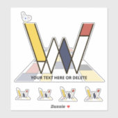 Sticker Sublime néoplasticisme Art Monogramme. Lettre W (Feuille)