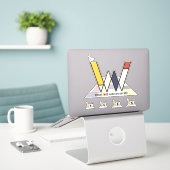 Sticker Sublime néoplasticisme Art Monogramme. Lettre W (Ordinateur portable sur le bureau)