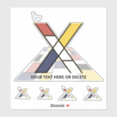 Sticker Sublime néoplasticisme Art Monogramme. Lettre X (Feuille)