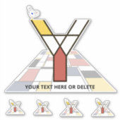 Sticker Sublime néoplasticisme Art Monogramme. Lettre Y (Devant)