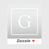 Sticker Subtil Gray Gradient Nom de famille Monogramme (Feuille)