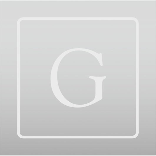 Sticker Subtil Gray Gradient Nom de famille Monogramme (Devant)