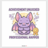 Sticker Succès Débloqué Chauve-Souris Dormeuse Professionn (Feuille)