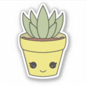 Sticker Succulent Cute Kawaii Cactus (Devant)