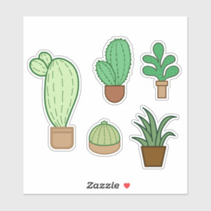 Sticker Succulents mignons et cactus