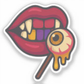 Sticker Sucette à l'oeil de Vampire Lèvres Ensorcelantes H (Recto)
