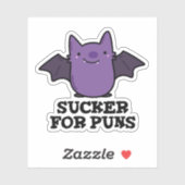Sticker Sucker Pour Les Puns Amusant Petit Bat Pun (Feuille)