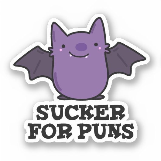 Sticker Sucker Pour Les Puns Amusant Petit Bat Pun (Devant)