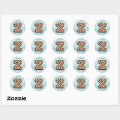 Sticker sucre de canne Noël "Z", Stripes Festives (Feuille)