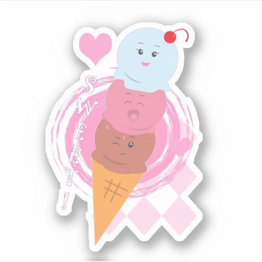 Sticker Sucres - Crème de glace ! (Devant)