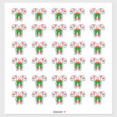 Sticker Sucres de canne de Noël 30 par feuille (Feuille)