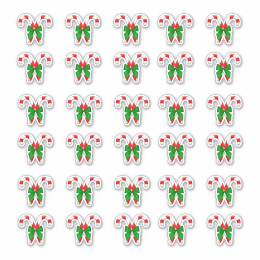 Sticker Sucres de canne de Noël 30 par feuille (Devant)