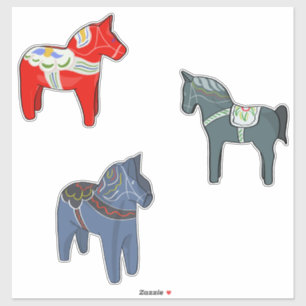 Sticker Suède Dala Horse Dalecarlian suédois