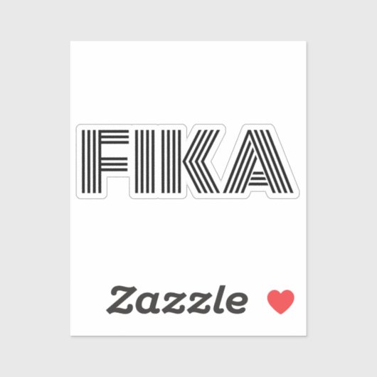 Sticker Suédois Fika Noir et Blanc (Feuille)