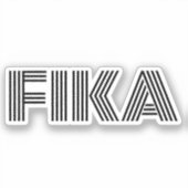 Sticker Suédois Fika Noir et Blanc (Recto)
