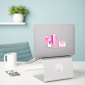Sticker Suffragettes roses chaudes (Ordinateur portable sur le bureau)