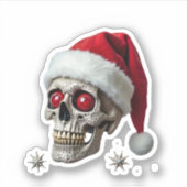 Sticker Sugar Skull with Santa Hat Tee Christmas Pajama Xm (Devant)