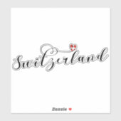 Sticker Suisse Drapeau En Coeur, Suisse (Feuille)