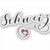 Sticker Suisse Drapeau En Coeur, Suisse, Schweiz (Devant)