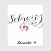 Sticker Suisse Drapeau En Coeur, Suisse, Schweiz (Feuille)