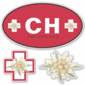 Sticker Suisse Edelweiss Schweiz SWISS Suisse (Devant)