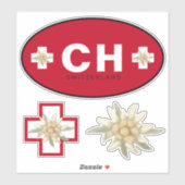 Sticker Suisse Edelweiss Schweiz SWISS Suisse (Feuille)
