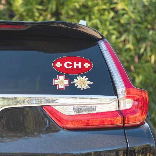 Sticker Suisse Edelweiss Schweiz SWISS Suisse (Côté voiture)