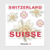 Sticker Suisse Edelweiss Schweiz SWISS Suisse (Feuille)