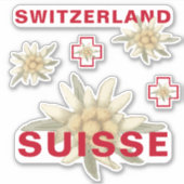 Sticker Suisse Edelweiss Schweiz SWISS Suisse (Devant)