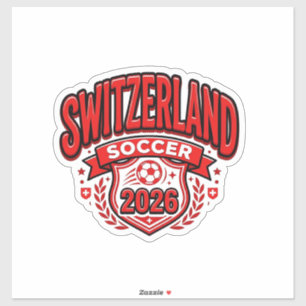 Sticker Suisse Football 2026 Football Gras Pays Typogr