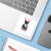Sticker SUIVEZ GATO2, Tous les Casquettes (Ordinateur portable avec iPhone)