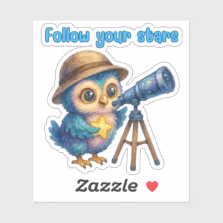 Sticker Suivez vos étoiles - Chouette