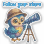 Sticker Suivez vos étoiles - Chouette (Devant)