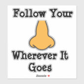 Sticker Suivez votre nez (Feuille)