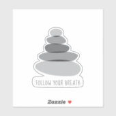 Sticker Suivez Votre Respiration Mindfulness Cairn Stones (Feuille)