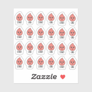 Sticker Suivi de cycle menstruel mignon Kawaii Planificate