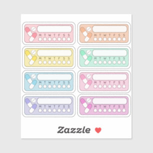 Sticker Suivi de médicaments vitaminiques hebdomadaires Ra