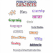 Sticker Sujets de l'école primaire (Devant)