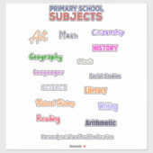 Sticker Sujets de l'école primaire (Feuille)