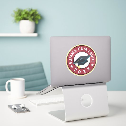 Sticker Summa Cum Laude Graduation (Ordinateur portable sur le bureau)