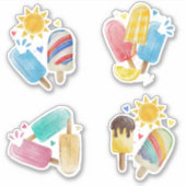 Sticker Summer Sun Pastel Creamsicle, Collection Popsicle (Devant)