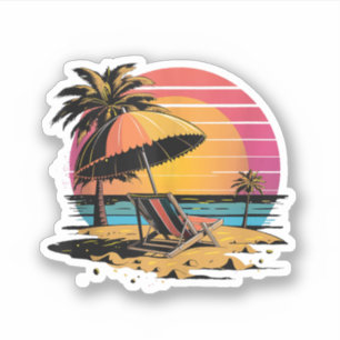 Sticker Summer Vibes Mer, soleil et plage