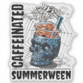 Sticker Summerween Skull Skeleton Hand Iced Coffee Goth (Devant)