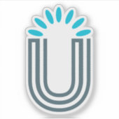 Sticker Sun Leaf Classic Lettre U Monogramme  (Devant)