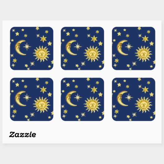 Sticker Sun, Moon & Stars (Feuille)
