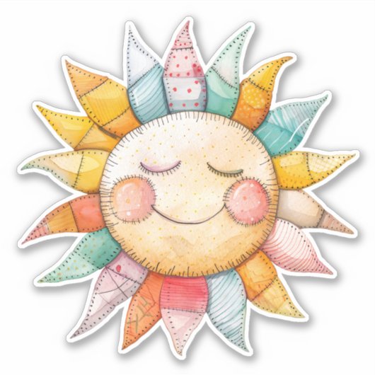 Sticker Sun Patchwork (Devant)
