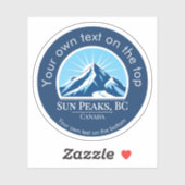 Sticker Sun Peaks British Columbia Canada  (Feuille)