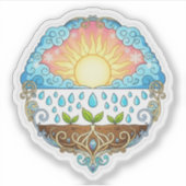 Sticker Sun Rain Growth Nature Symbol Illustration design  (Devant)