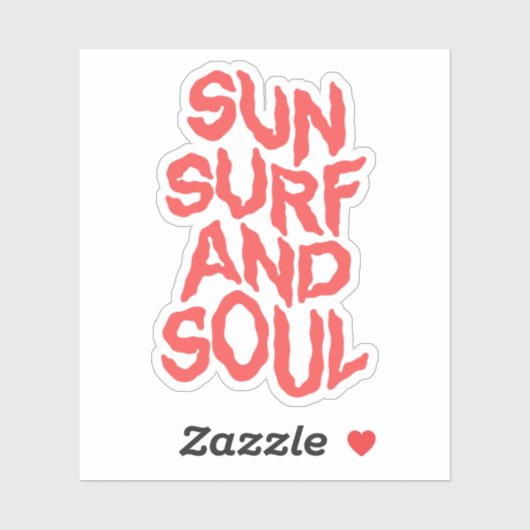 Sticker Sun, surf, and soul. (Feuille)